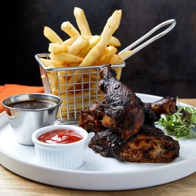 Half Roti Jerk Chicken.
