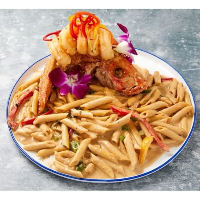 Rasta Pasta with Snapper.