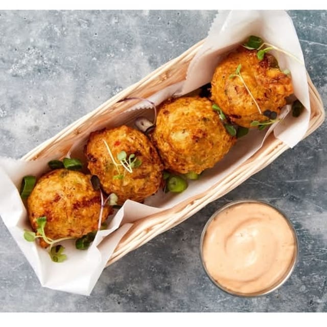 Bread Fruit with Cod Fish Cakes.